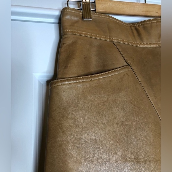 The Leather Warehouse Vintage High Waisted Tan Leather Trousers 10 - Picture 5 of 12